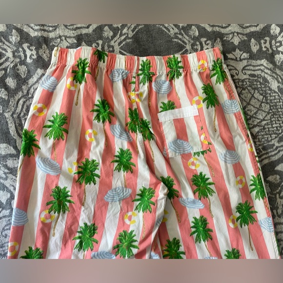 Sant And Abel Gray Malin 100% Cotton PJ Pant Pajama Set Small Striped Palm $198 - Picture 13 of 13